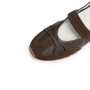 Brown ST Bow Mary Jane Derby Sneakers