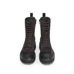 Load image into Gallery viewer, Brown Calf Suede Lace Up Combat Boots
