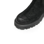 Load image into Gallery viewer, Brushed Black Calf Suede Ankle Boots
