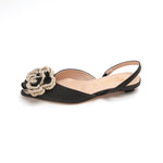 Load image into Gallery viewer, ST x CANAPE Black Rose Slingback Flats

