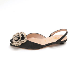 ST x CANAPE Black Rose Slingback Flats