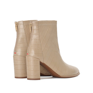 Mid Heel Leather Boots