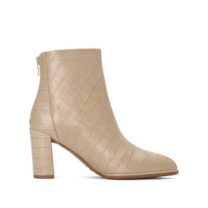 Mid Heel Leather Boots