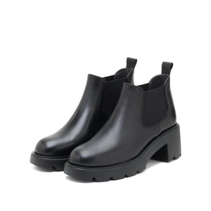 Black Chunky Chelsea Boots