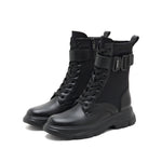 Load image into Gallery viewer, Black Military Combat Boots With Buckle
