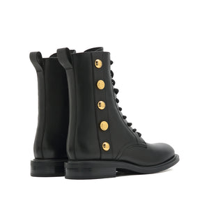 Golden Studs Lace Up Boots