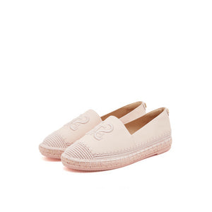 Pastel ST Embroidery Leather Espadrilles