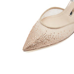 Load image into Gallery viewer, Taupe Crystal Pearl Heeled Mule
