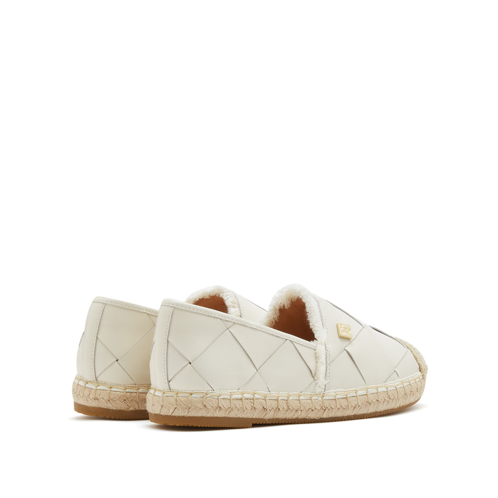 Beige ST Knitted Leather Espadrilles