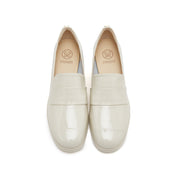 Beige Patent Minimal Loafers