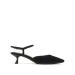 Load image into Gallery viewer, Black Pointy Strap Heeled Pumps
