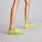 Load image into Gallery viewer, Light Green ST Embroidery Leather Espadrilles
