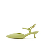 Load image into Gallery viewer, Green Pointy Strap Heeled Pumps
