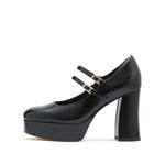 Load image into Gallery viewer, Black Platform Strap Mary Jane Pumps
