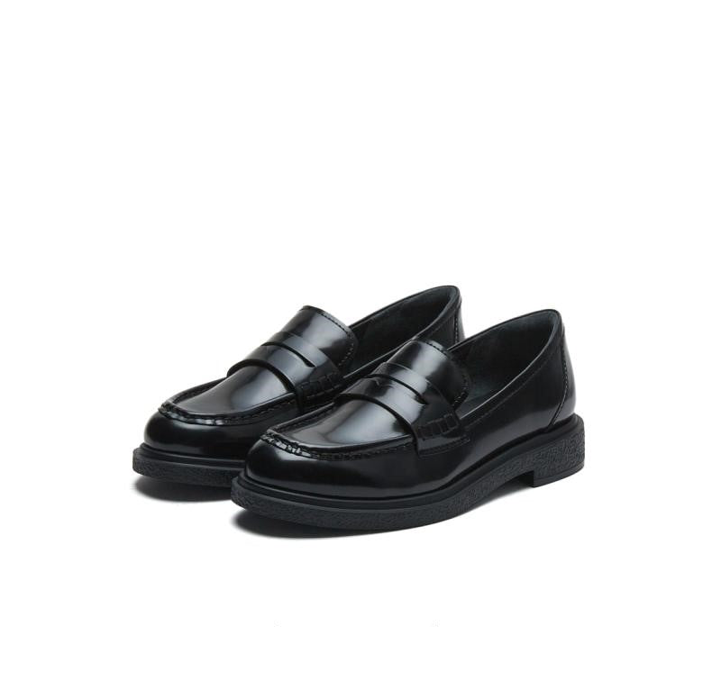 Black Classic Leather Penny Loafers