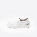 Load image into Gallery viewer, White Slip On Sneakers With Silver details
