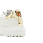 Load image into Gallery viewer, White Sneakers With Golden Tiger Patch

