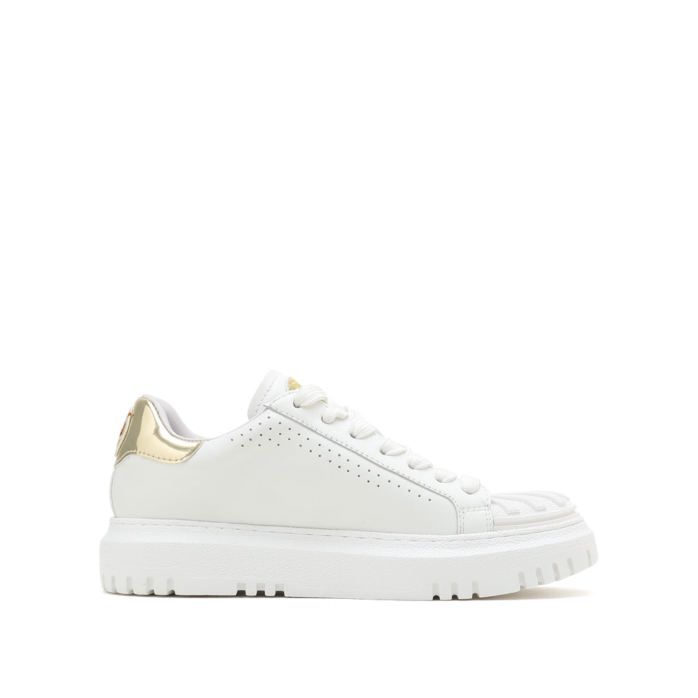 STACCATO - Official Site] WHITE SNEAKERS WITH GOLDEN TIGER PATCH