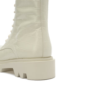 Lace Up Combat Boots With Zipper