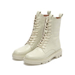 Load image into Gallery viewer, Lace Up Combat Boots With Zipper
