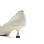 Load image into Gallery viewer, Beige Leather Pointed Toe Pumps
