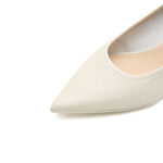 Load image into Gallery viewer, Beige Leather Pointed Toe Pumps
