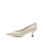 Load image into Gallery viewer, Beige Leather Pointed Toe Pumps
