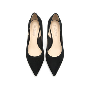 Black Leather Pointed Toe Pumps