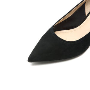 Black Leather Pointed Toe Pumps