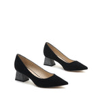Load image into Gallery viewer, Black and Silver Glitter Heeled Pumps
