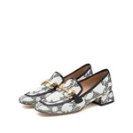 Load image into Gallery viewer, Black Floral Classic Horsebit Loafers
