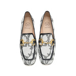 Load image into Gallery viewer, Black Floral Classic Horsebit Loafers
