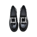 Load image into Gallery viewer, Crystal Buckle Platform Loafers

