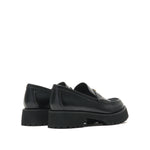 Load image into Gallery viewer, Black Leather Platform Penny Loafers
