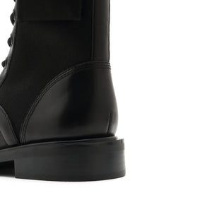 Black Military Combat Boots With Pocket