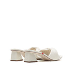 Load image into Gallery viewer, Beige Leather Puffy Heeled Sandals
