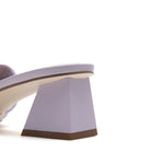 Load image into Gallery viewer, Purple Leather Puffy Heeled Sandals
