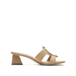 Load image into Gallery viewer, Taupe St Metallic Buckle Cut Out Heeled Sandals
