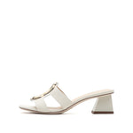 Load image into Gallery viewer, Beige St Metallic Buckle Cut Out Heeled Sandals
