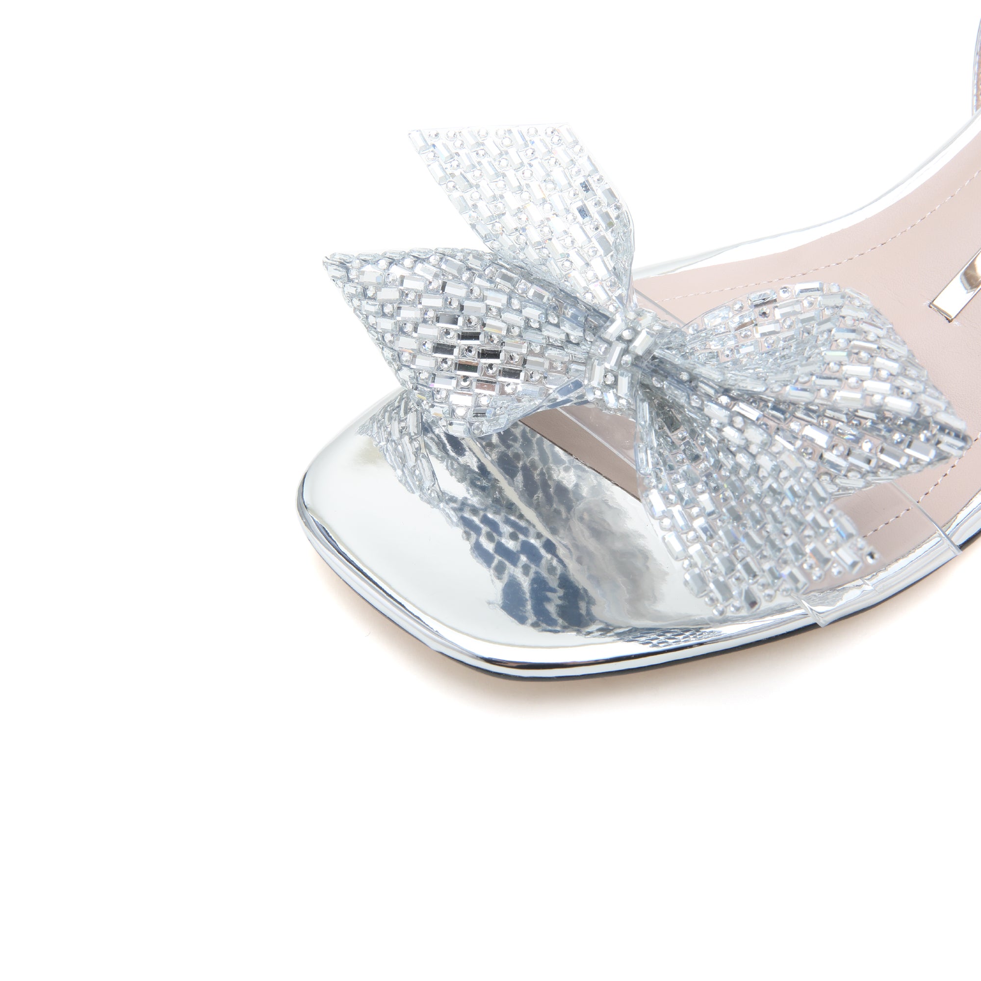 Crystal Bow Cross Strap Sandals