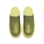 Load image into Gallery viewer, Yellow Crystal Chunky Round Toe Mules
