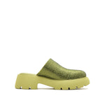 Load image into Gallery viewer, Yellow Crystal Chunky Round Toe Mules
