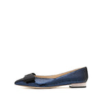 Load image into Gallery viewer, Blue Sequins Bow Flats
