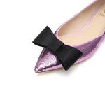 Load image into Gallery viewer, Pink Sequins Bow Flats
