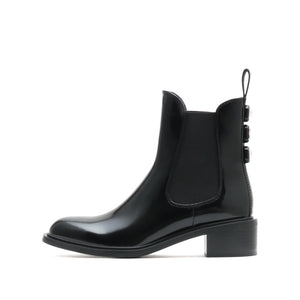 Black Chelsea Boots With Crystal details