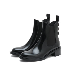 Black Chelsea Boots With Crystal details