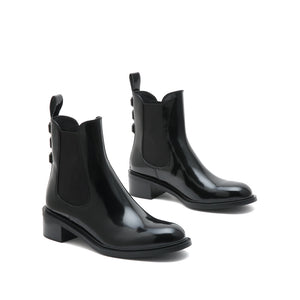 Black Chelsea Boots With Crystal details