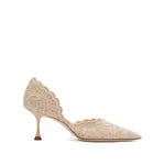 Load image into Gallery viewer, Taupe Lace D&#39;Orsay Pumps

