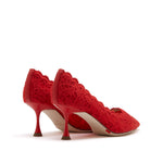 Load image into Gallery viewer, Red Lace Pumps
