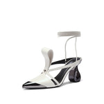 Load image into Gallery viewer, ST x Robert Wun Beige Cross Strap Pumps
